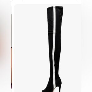 speechless thigh high - by kilra Harper open tor vegan suede stretch boot SZ 6